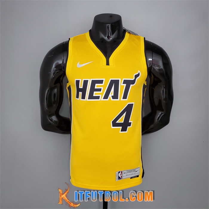 Camisetas Miami Heat (Oladipo #4) 2021 Amarillo Bonus Edition