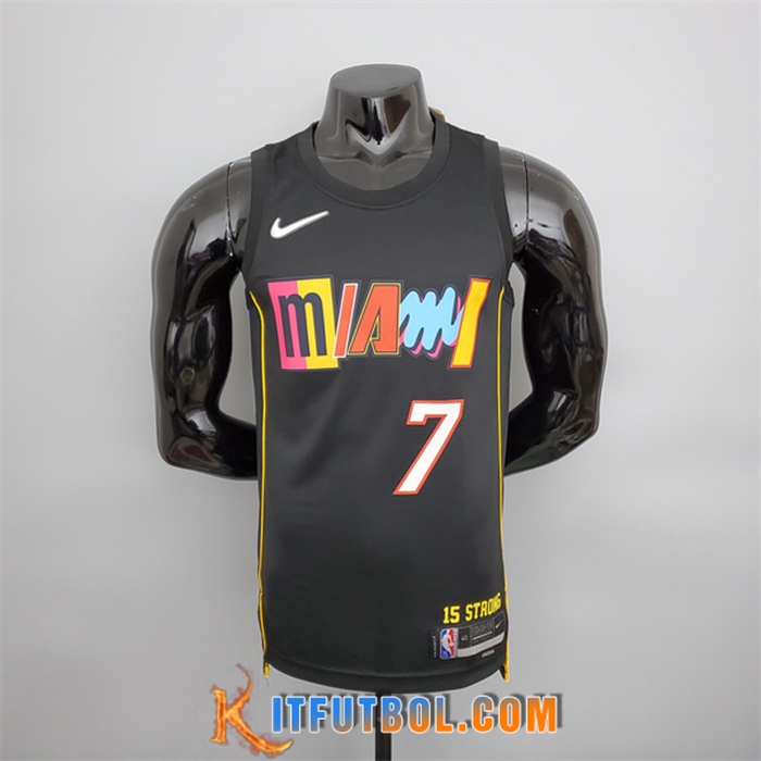 Camisetas Miami Heat (Lowry #7) 2022 Season Negro City Edition