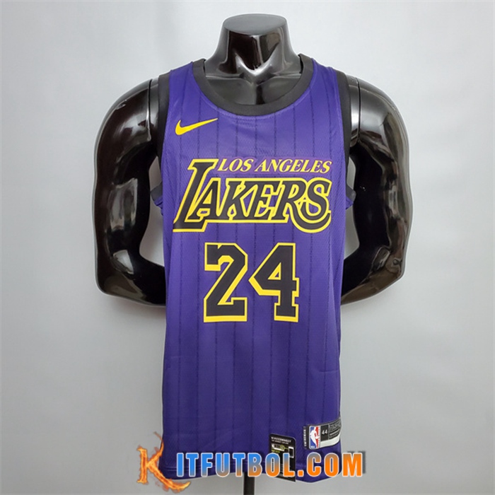 Camisetas Los Angeles Lakers (Bryant #24) Púrpura Encolure Ronde