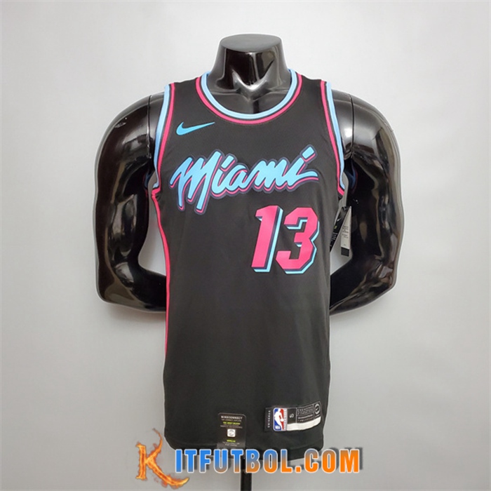 Camisetas Miami Heat (Adebayo #13) Negro Encolure Ronde