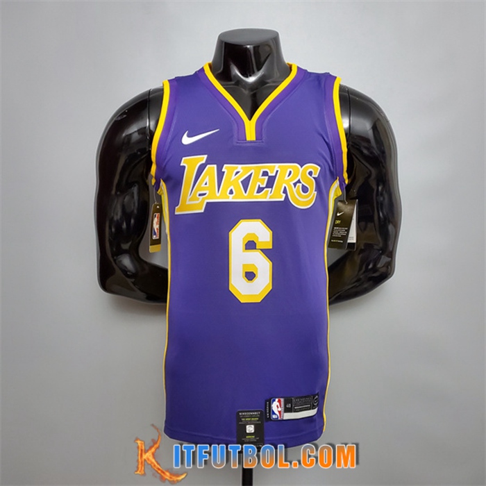 Camisetas Los Angeles Lakers (James #6) Púrpura