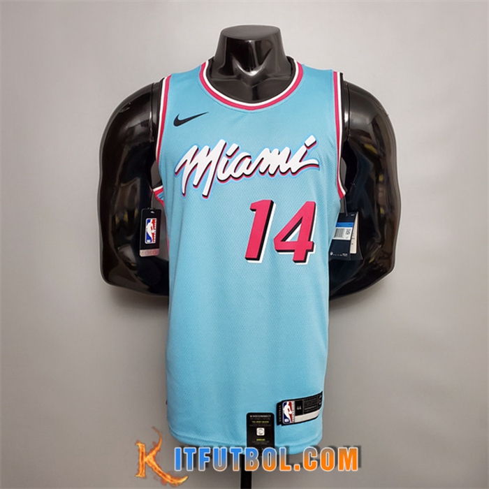 Camisetas Miami Heat (Herro #14) Azul Encolure Ronde