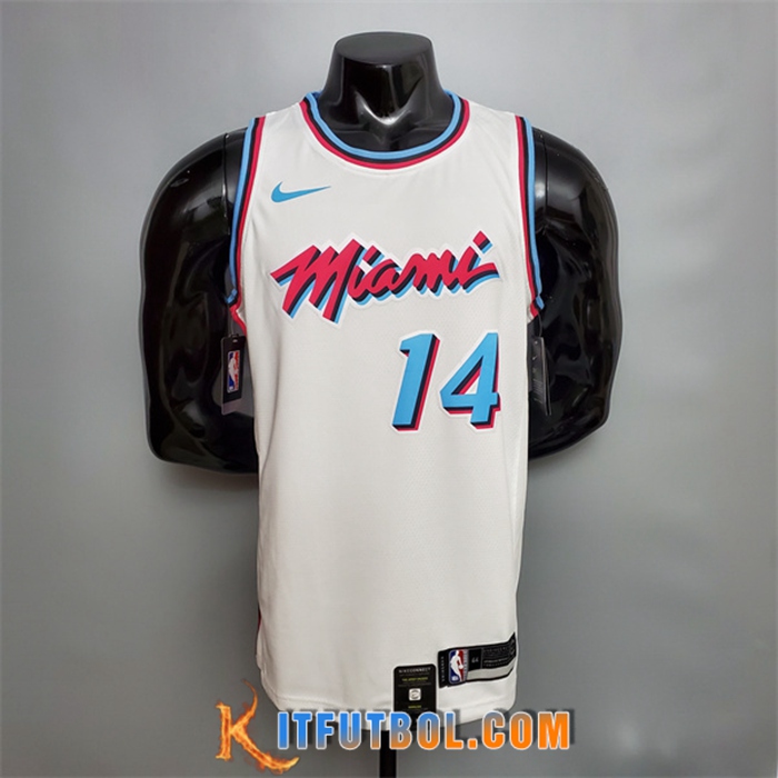 Camisetas Miami Heat (Herro #14) Blanco Encolure Ronde