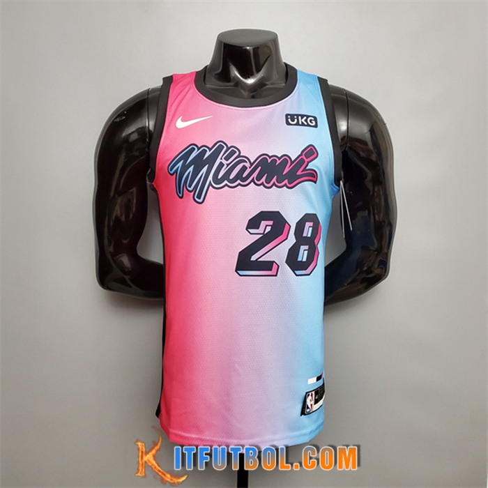 Nueva Camisetas Miami Heat (Iguodala #28) Rosa/Azul Gradient Color City Edition
