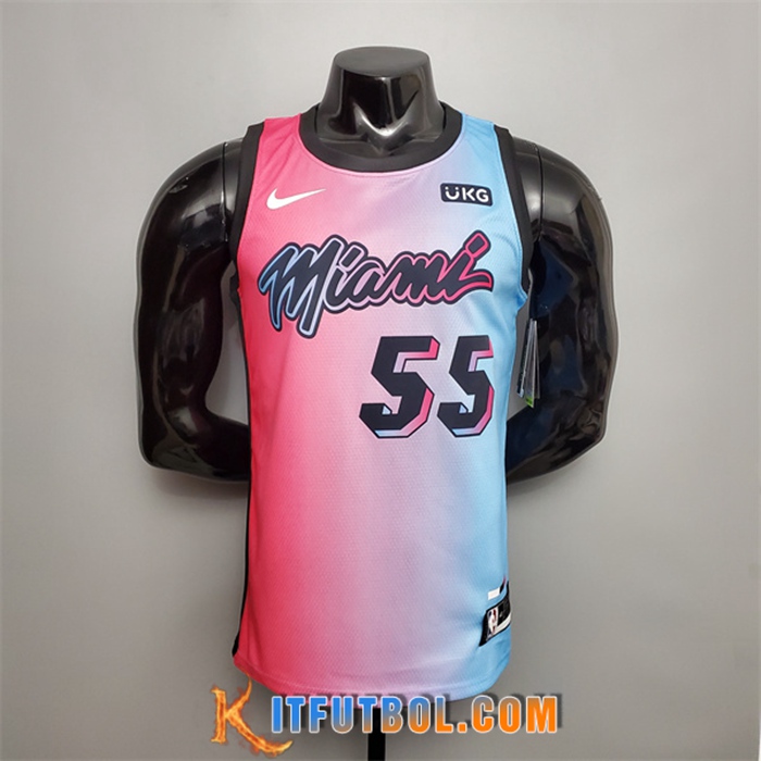 Nueva Camisetas Miami Heat (Robinson #55) Rosa/Azul Gradient Color City Edition