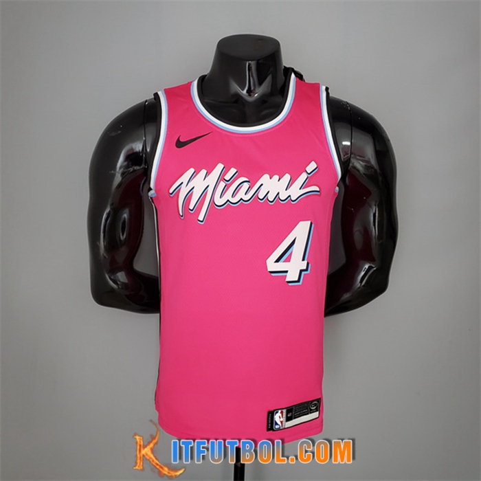Camisetas Miami Heat (Oladipo #4) Rosa Encolure Ronde