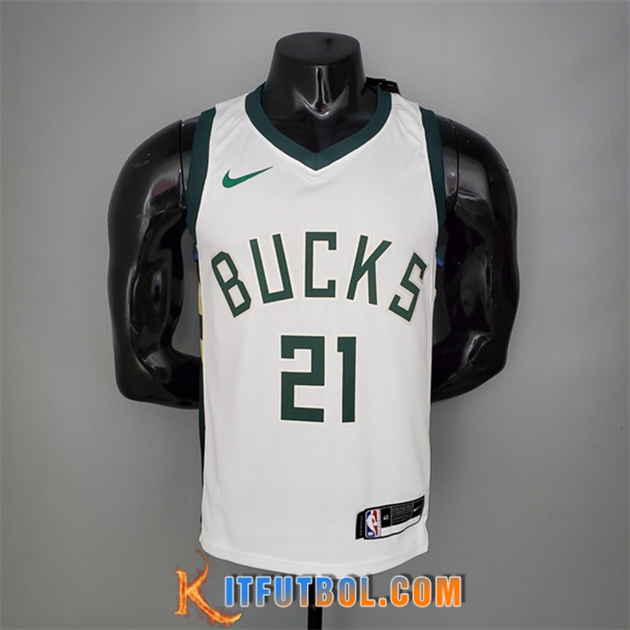 Camisetas Milwaukee Bucks (Holidoay #21) 2021 Primera Blanco