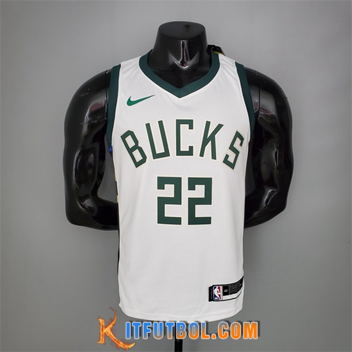 Camisetas Milwaukee Bucks (Middleton #22) 2021 Primera Blanco