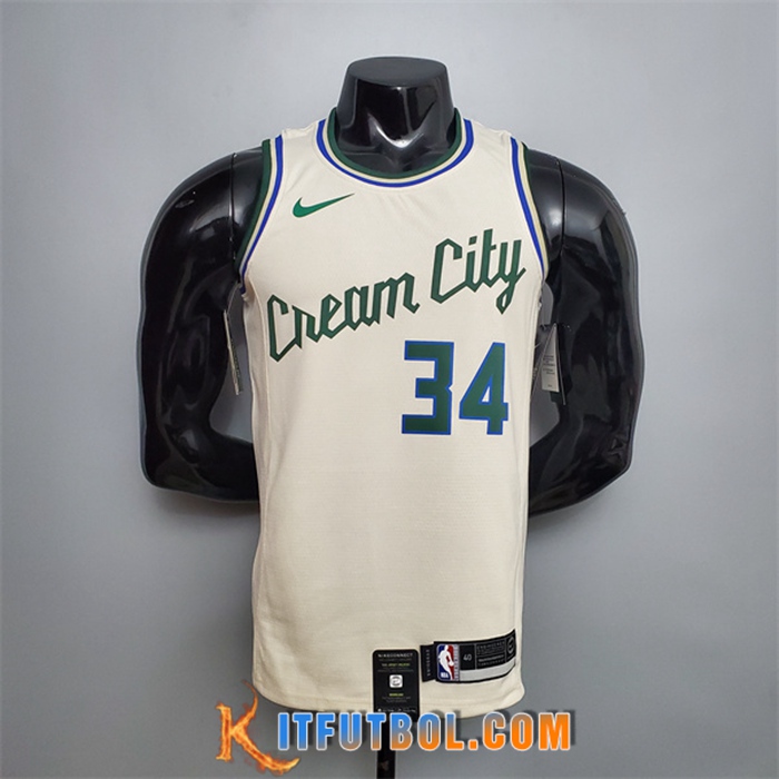 Camisetas Milwaukee Bucks (Antetokounmpo #34) Beige
