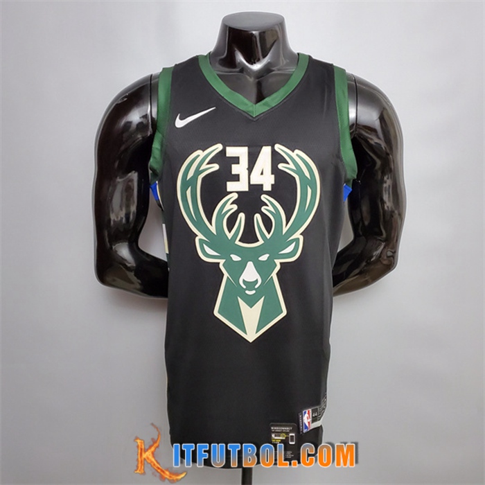 Camisetas Milwaukee Bucks (Antetokounmpo #34) Negro