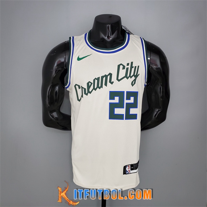 Camisetas Milwaukee Bucks (Middleton #22) Beige