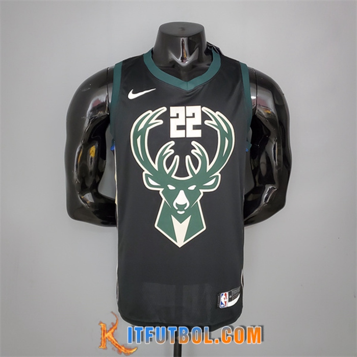 Camisetas Milwaukee Bucks (Middleton #22) Negro