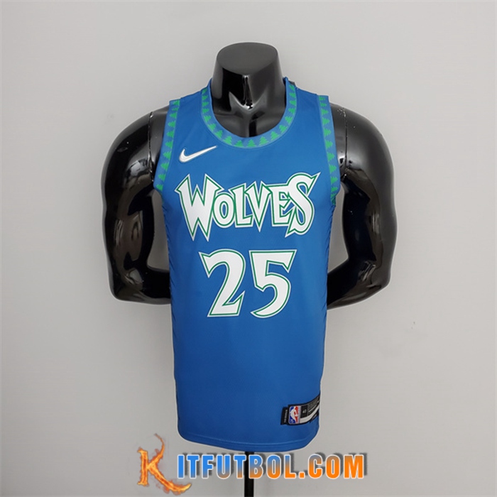 Camisetas Minnesota Timberwolves (Rosa #25) Azul 75th Anniversary City Edition