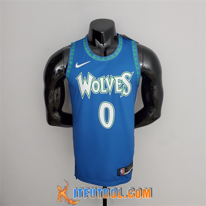 Camisetas Minnesota Timberwolves (Russell #0) Azul 75th Anniversary City Edition