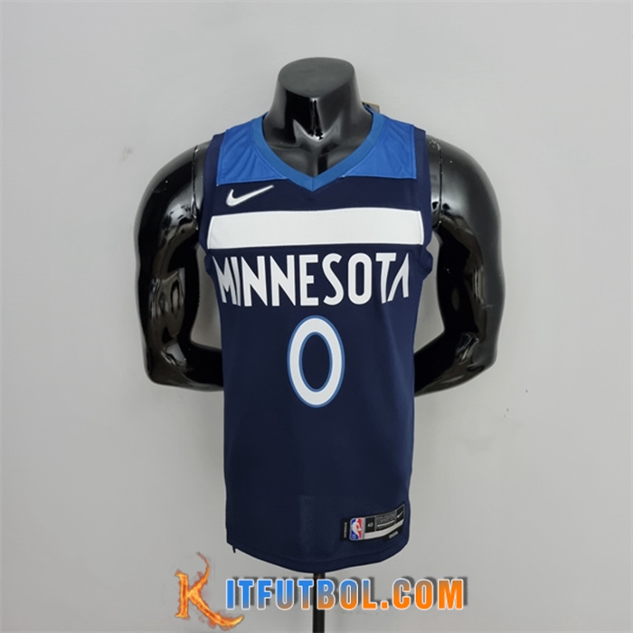 Camisetas Minnesota Timberwolves (Russell #0) Azul Royal 75th Anniversary