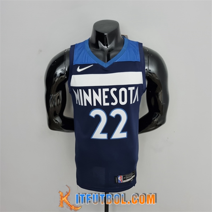 Camisetas Minnesota Timberwolves (Wiggins #22) Azul Royal 75th Anniversary