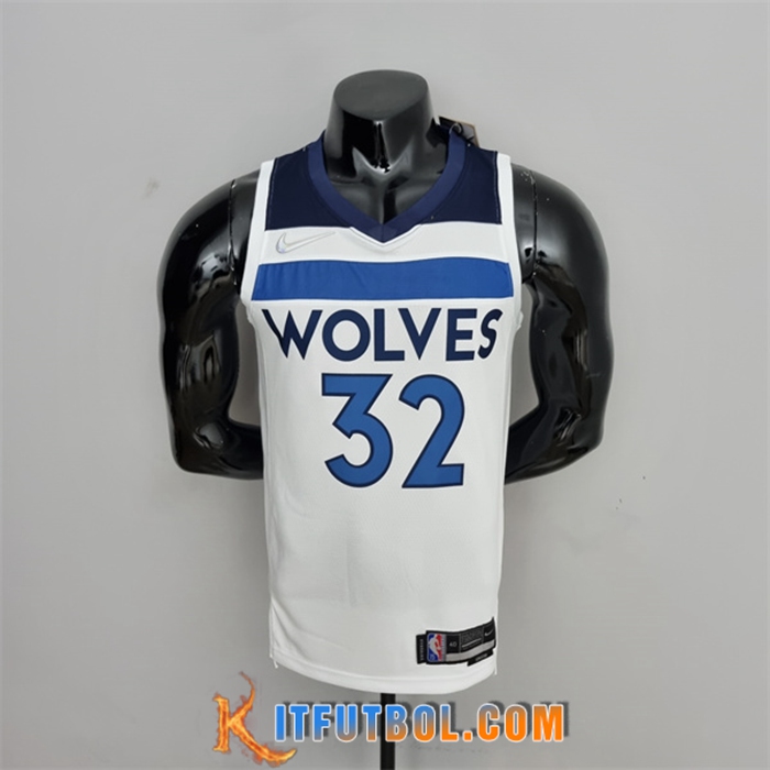 Camisetas Minnesota Timberwolves (Towns #32) Blanco Royal 75th Anniversary
