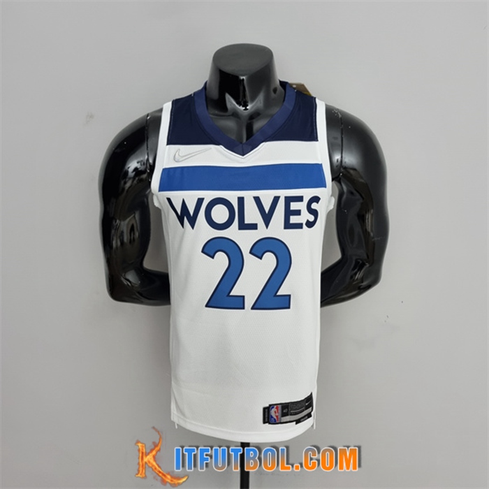 Camisetas Minnesota Timberwolves (Wiggins #22) Blanco Royal 75th Anniversary