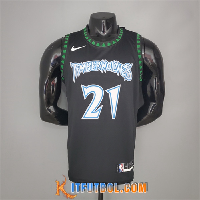 Camisetas Minnesota Timberwolves (Garnett #21) 2018 Retro Negro