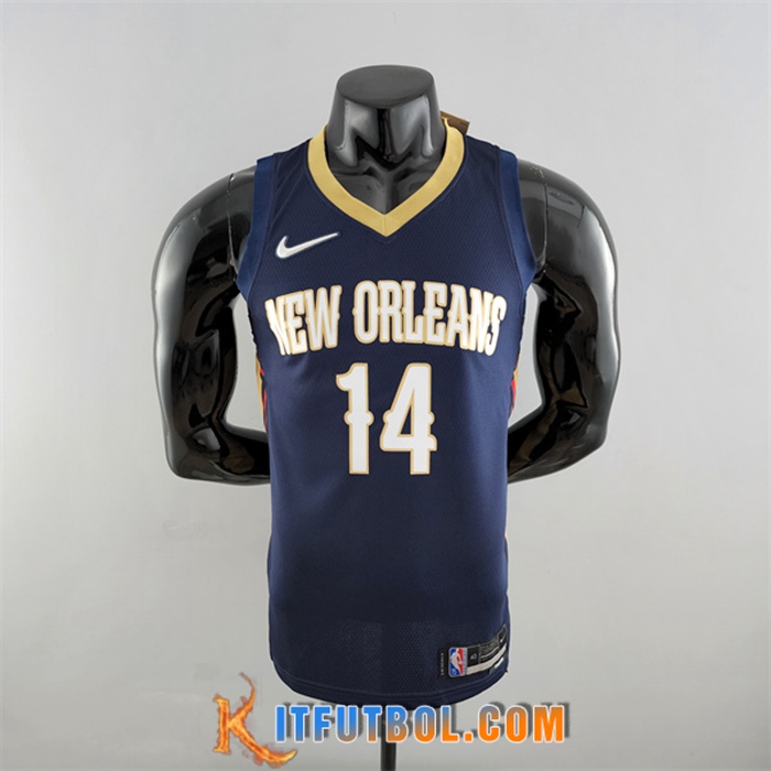 Camisetas New Orleans Pelicans (Ingram #14) Azul marino 75th Anniversary