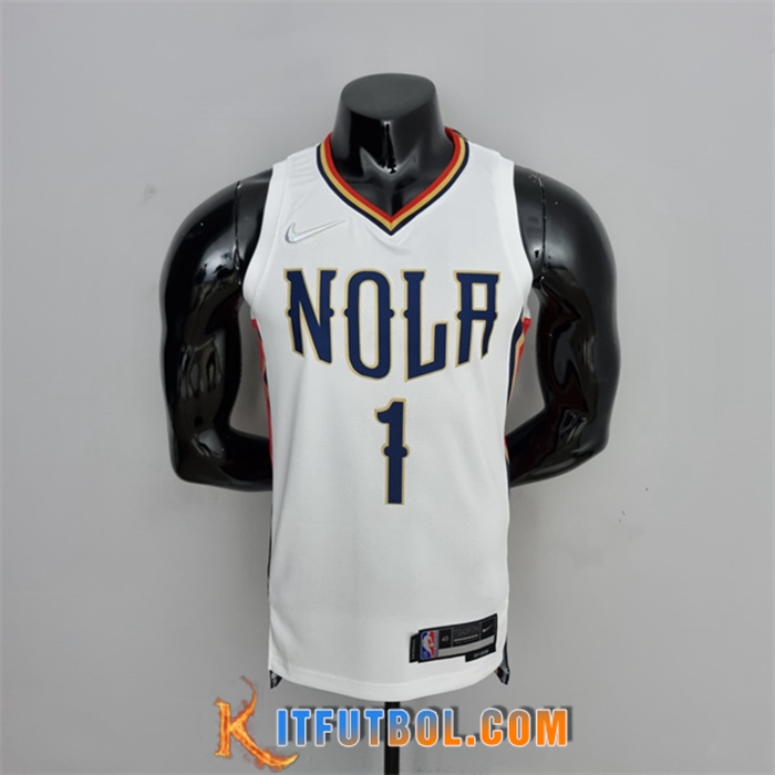 Camisetas New Orleans Pelicans (Williams #1) 2022 Blanco City Edition