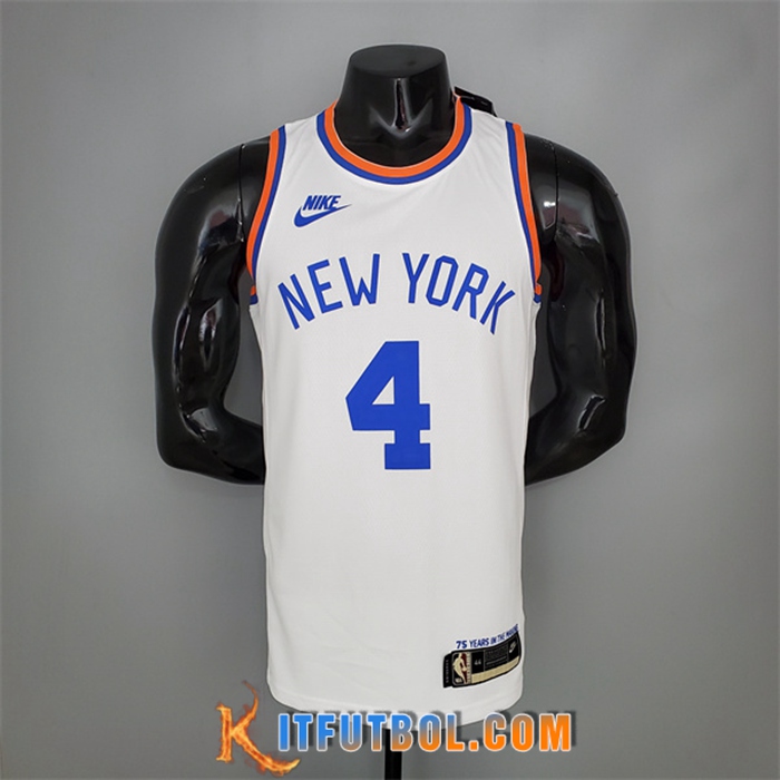 Camisetas New York Knicks (Rosa #4) Blanco 75th Anniversary
