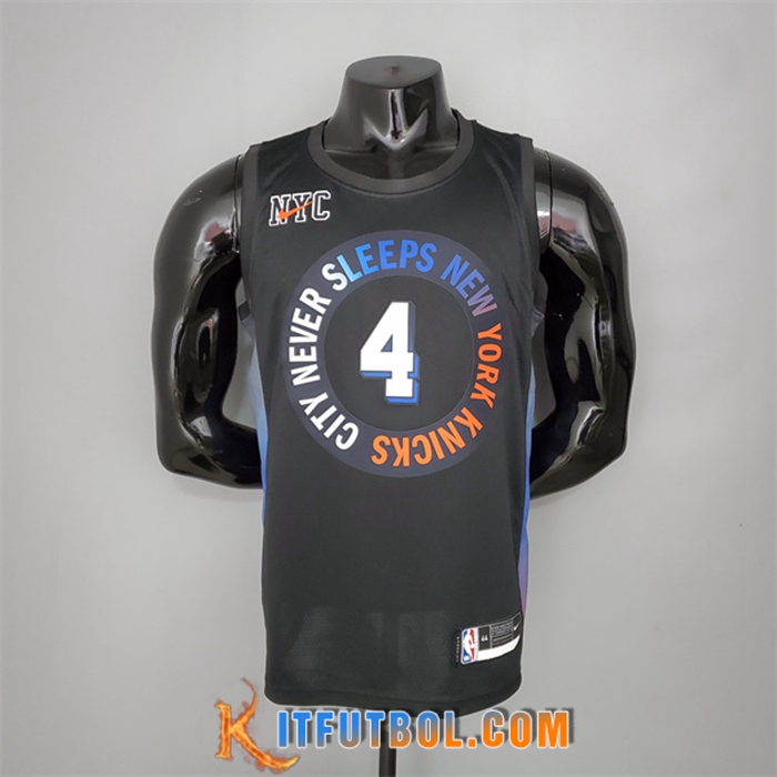 Camisetas New York Knicks (Rosa #4) Negro City Edition