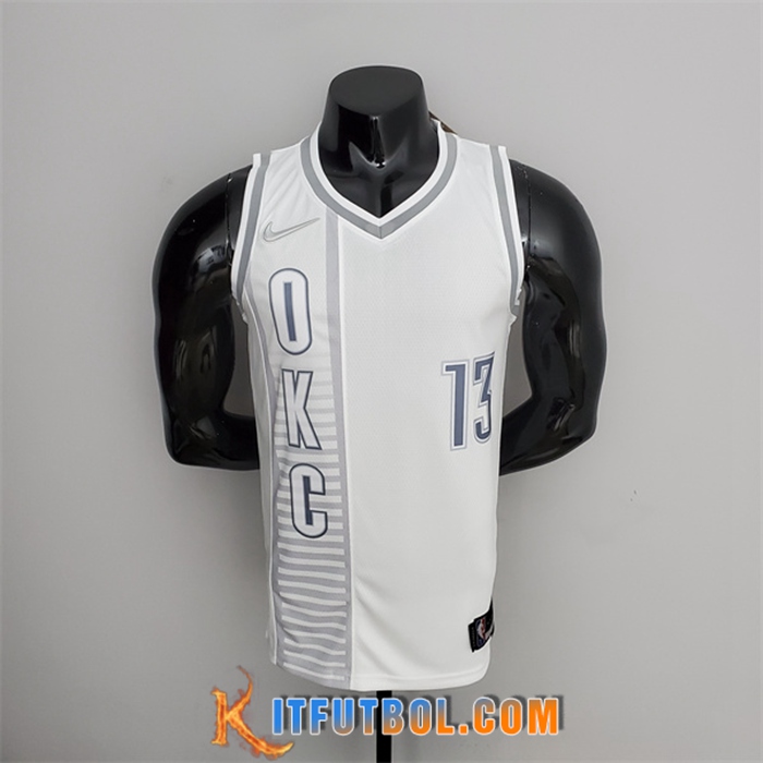 Camisetas Oklahoma City Thunder (George #13) Blanco 75th Anniversary City Edition