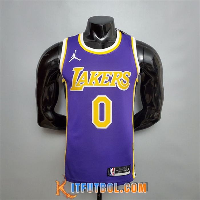Nueva Camisetas Los Angeles Lakers (Young #0) Púrpura Theme Encolure Ronde