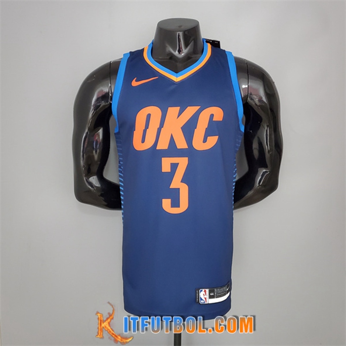 Camisetas Oklahoma City Thunder (Paul #3) Azul Stripes