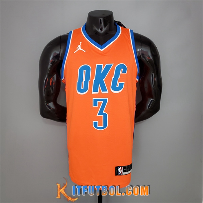 Camisetas Oklahoma City Thunder (Paul #3) Naranja Jordan