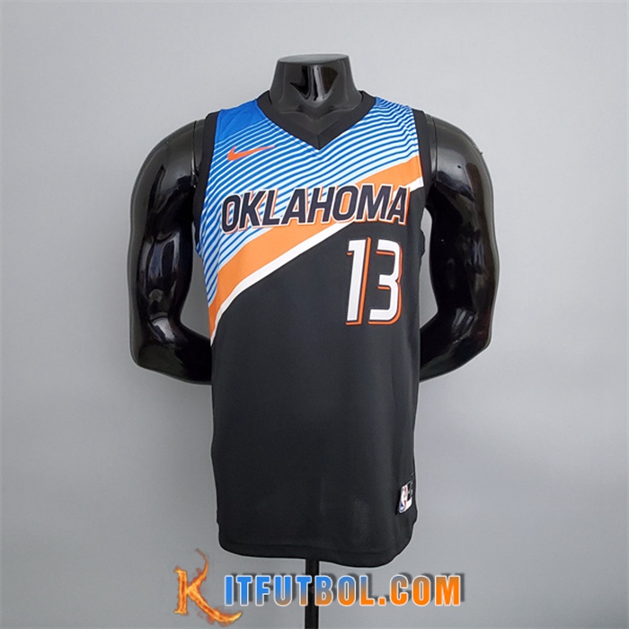 Camisetas Oklahoma City Thunder (George #13) Negro City Edition