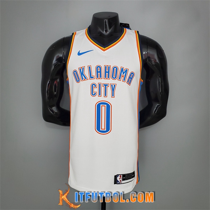 Camisetas Oklahoma City Thunder (Westbrook #0) Blanco
