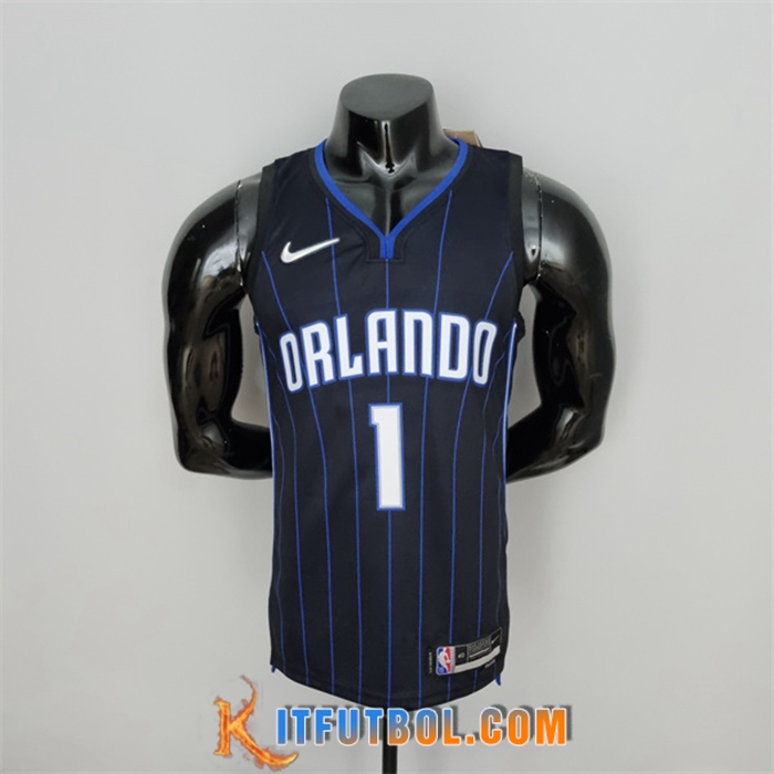 Camisetas Orlando Magic (McGrady #1) Negro 75th Anniversary