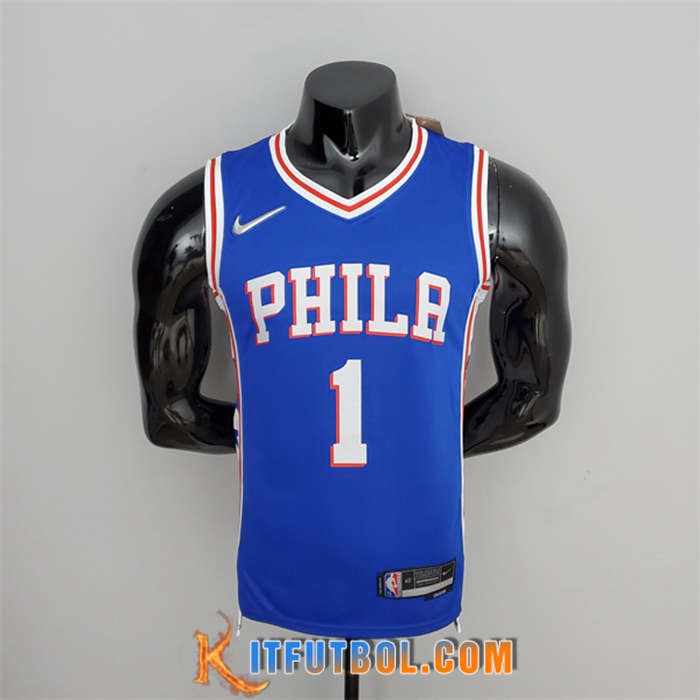 Camisetas Philadelphia 76ers (Harden #1) Azul 75th Anniversary