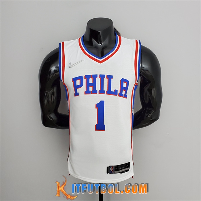 Camisetas Philadelphia 76ers (Harden #1) Blanco 75th Anniversary