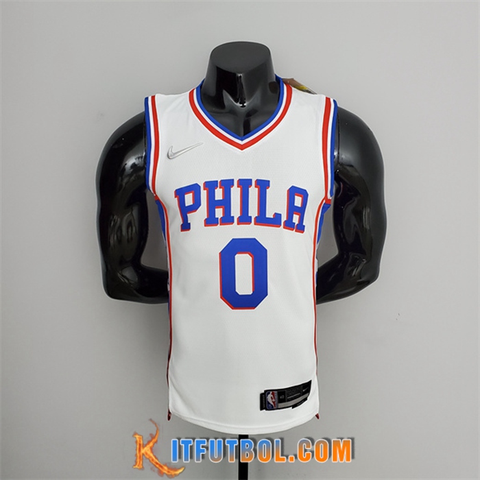 Camisetas Philadelphia 76ers (Maxey #0) Blanco 75th Anniversary