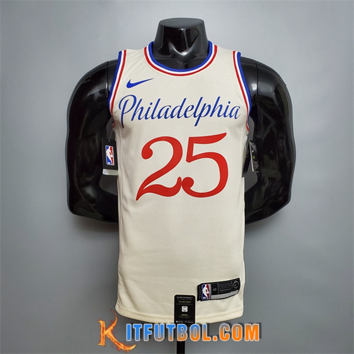 Camisetas Philadelphia 76ers (Simmons #25) 2020 Beige City Limited Edition