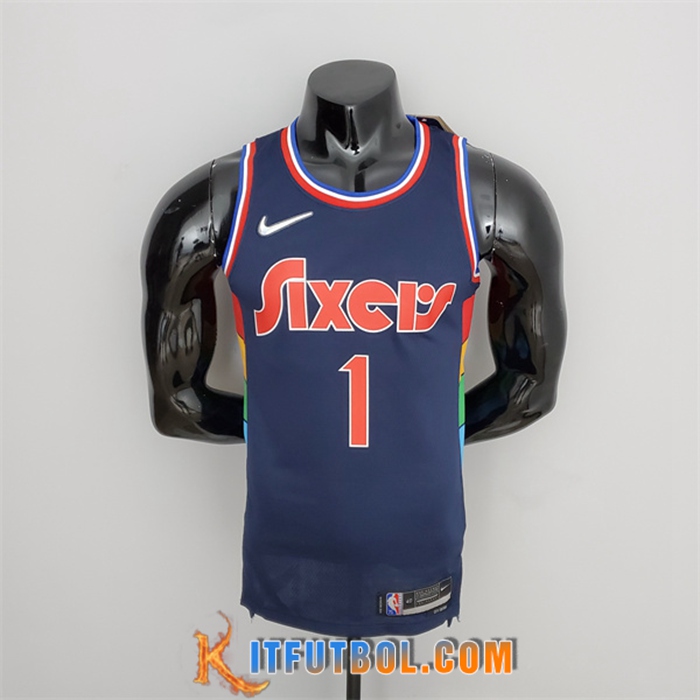 Camisetas Philadelphia 76ers (Harden #1) 2022 Azul Royal