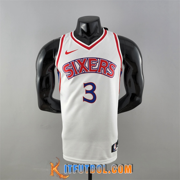 Camisetas Philadelphia 76ers (Iverson #3) Blanco Rookie