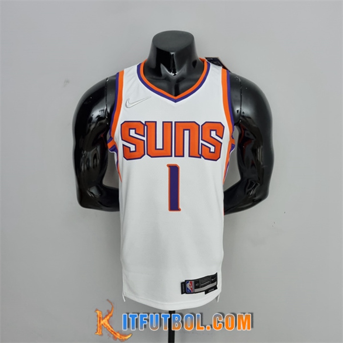 Camisetas Phoenix Suns (Booker #1) Blanco 75th Anniversary