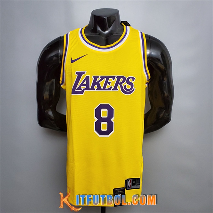 Camisetas Los Angeles Lakers (Bryant #8) Amarillo Encolure Ronde
