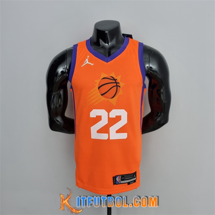 Camisetas Phoenix Suns (Ayton #22) Naranja 75th Anniversary Jordan Theme