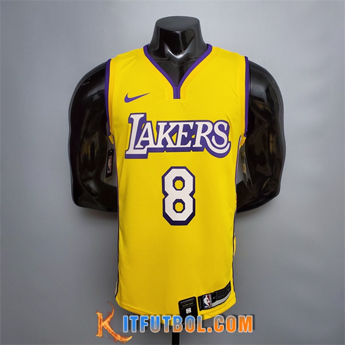 Camisetas Los Angeles Lakers (Bryant #8) Amarillo V-collerette City Edition