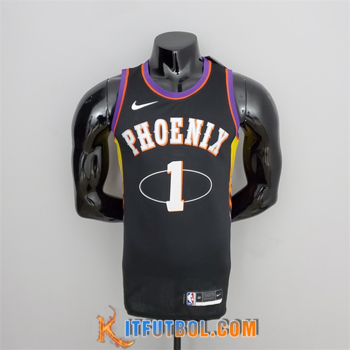 Camisetas Phoenix Suns (Booker #1) 2022 Season Negro City Edition