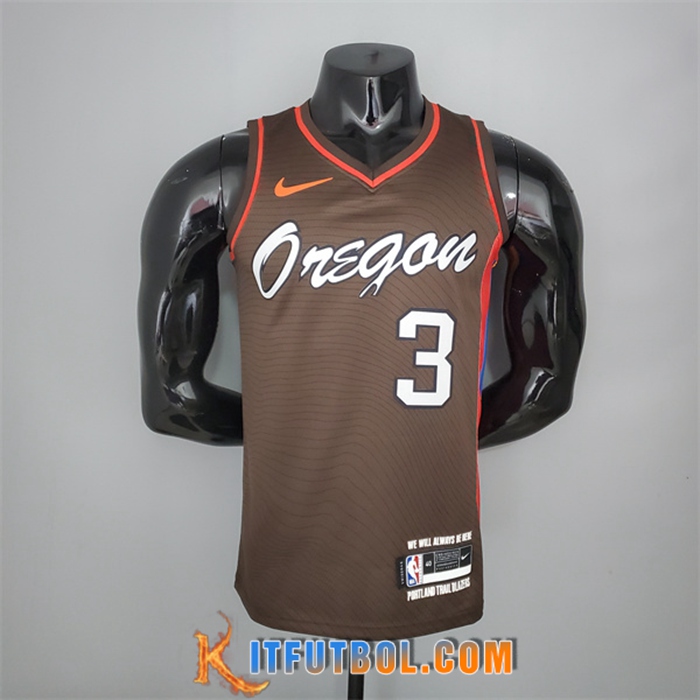 Camisetas Portland Trail Blazers (Mccollum #3) 2021 Marrón City Edition