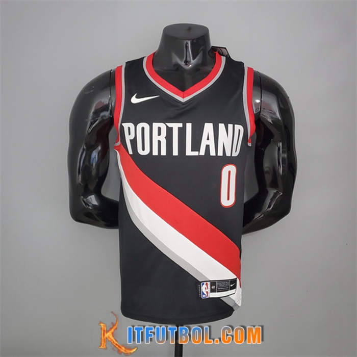 Camisetas Portland Trail Blazers (Lillard #0) 2021 Primera Negro