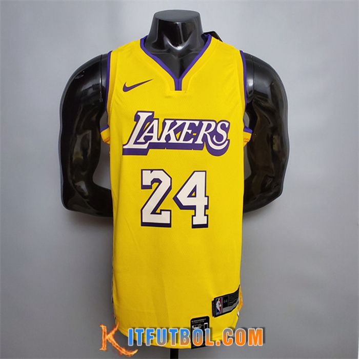 Camisetas Los Angeles Lakers (Bryant #24) Amarillo V-collerette City Edition