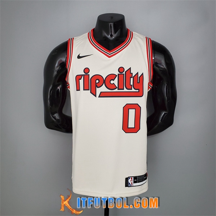 Camisetas Portland Trail Blazers (Lillard #0) Beige