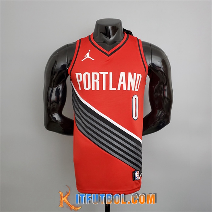 Camisetas Portland Trail Blazers (Lillard #0) Rojo Jordan Style